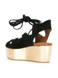metallic platform sandals