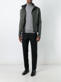 zipped leather jacket