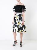 Magnolia print a-line skirt