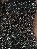 gold-tone sequined flared dress