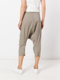 Dropped crotch cropped trousers