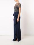 embroidered ruffle detail dress