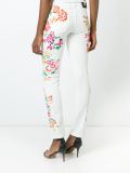 painted flower print jeans