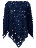 cut-off circular detailing poncho