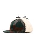 shearling detail patterned cap