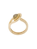 Lasso gold rutilated quartz ring