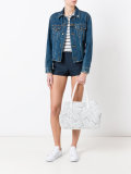 embossed logo tote 