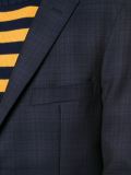 checked pattern notched lapels blazer