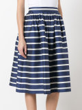 gathered striped skirt