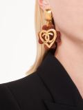 CC logo heart clover clip-on earrings