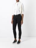 three-quarters sleeve ribbed cardigan