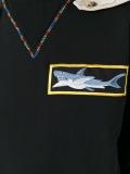 shark patch draped hoodie