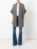 ribbed trim cardi-coat 