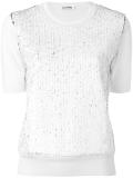 textured panel shortsleeved T-shirt