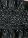 shirred leather boob tube