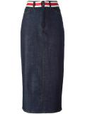 denim open back skirt