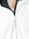 zipped neck hoodie