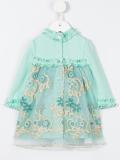 ruffled trim embroidered dress