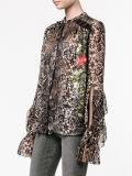 floral and snakeskin print blouse