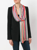 striped fringed scarf