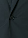 cut out lapel round neck fitted single breasted coat