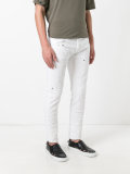 paint splatter slim-fit jeans