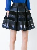 textured stripe pleated skirt