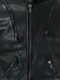 zipped leather jacket