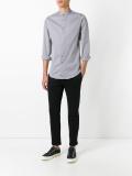 band collar shirt
