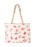 jumbo lip print shoulder bag