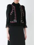 embroidered floral panel gilet