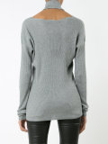ribbed V-neck jumper