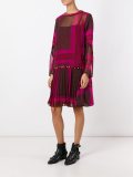 printed pleated dress