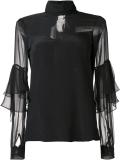 sheer panel blouse 