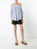 striped off-shoulder blouse