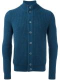 ribbed high neck cardigan