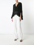 V-neck sheer blouse