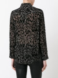 sheer animal print blouse