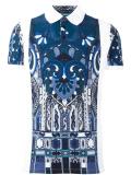 abstract print polo shirt