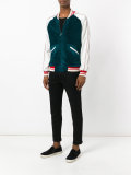 textured panel bomber jacket