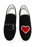 'We love'图纹无带板鞋