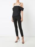 cut-off shoulders asymmetric blouse