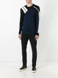 contrast stripe sweatshirt