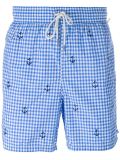 gingham check swim shorts