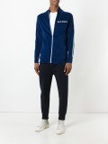 rainbow trim sleeve bomber jacket