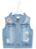 patch appliquéd denim gilet