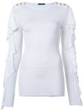 long ruffle sleeve top