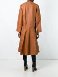 button down flared coat