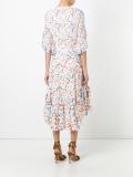 multiple print ruffled dress
