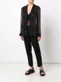 shawl lapel sheer blazer